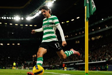 Francisco Trincao, Liga Portekiz maçı sırasında Estadio Jose Alvalade 'de Sporting CP ve AVS Futebol SAD takımları arasında görüldü (Maciej Rogowski / Ball Raw Images)