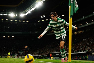 Francisco Trincao, Liga Portekiz maçı sırasında Estadio Jose Alvalade 'de Sporting CP ve AVS Futebol SAD takımları arasında görüldü (Maciej Rogowski / Ball Raw Images)