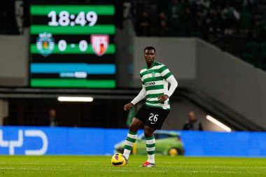 Ousmane Diomande, Liga Portekiz maçı sırasında Estadio Jose Alvalade 'deki AVS Futebol SAD (Maciej Rogowski / Ball Raw Images) takımları arasında görüldü.)