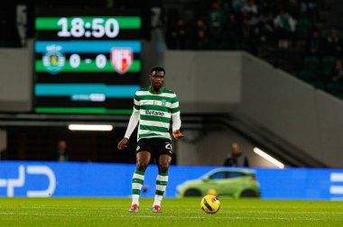 Ousmane Diomande, Liga Portekiz maçı sırasında Estadio Jose Alvalade 'deki AVS Futebol SAD (Maciej Rogowski / Ball Raw Images) takımları arasında görüldü.)