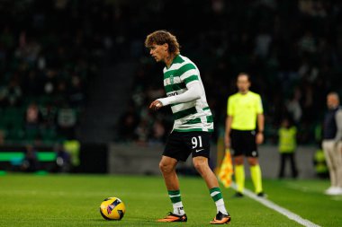Ricardo Mangas, Liga Portekiz maçı sırasında Estadio Jose Alvalade 'deki AVS Futebol SAD (Maciej Rogowski / Ball Raw Images) takımları arasında görüldü.)