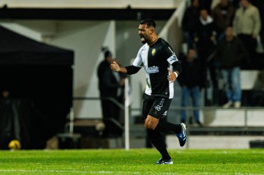 Franco Romero, SC Farense ve Estadio Sao Luis (Maciej Rogowski / Ball Raw Images) takımları arasında oynanan Portekiz maçında gol attıktan sonra kutlama yaparken görüldü.)
