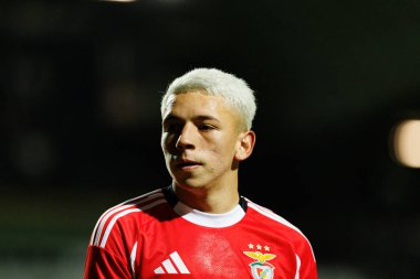 Gianluca Prestianni, SC Farense ve SL Benfica takımları arasında Estadio Sao Luis (Maciej Rogowski / Ball Raw Images) maçında görüldü.)