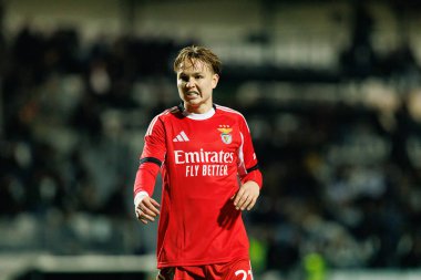 Andreas Schjelderup, SC Farense ve SL Benfica takımları arasında Estadio Sao Luis (Maciej Rogowski / Ball Raw Images) maçında görüldü.)