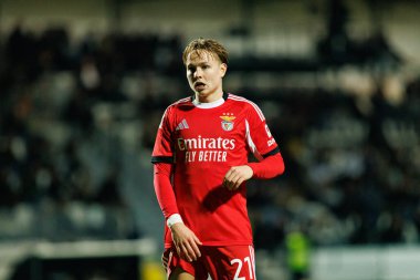 Andreas Schjelderup, SC Farense ve SL Benfica takımları arasında Estadio Sao Luis (Maciej Rogowski / Ball Raw Images) maçında görüldü.)