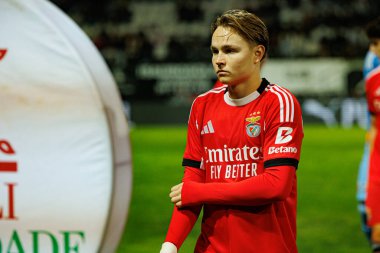 Andreas Schjelderup, SC Farense ve SL Benfica takımları arasında Estadio Sao Luis (Maciej Rogowski / Ball Raw Images) maçında görüldü.)