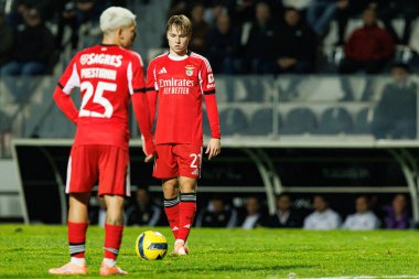 Andreas Schjelderup, SC Farense ve SL Benfica takımları arasında Estadio Sao Luis (Maciej Rogowski / Ball Raw Images) maçında görüldü.)