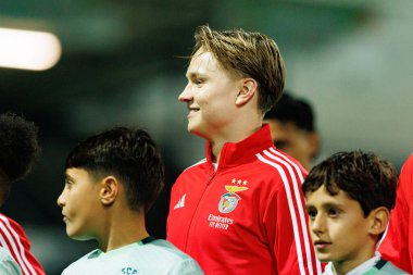 Andreas Schjelderup, SC Farense ve SL Benfica takımları arasında Estadio Sao Luis (Maciej Rogowski / Ball Raw Images) maçında görüldü.)