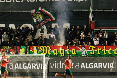 Estrela taraftarları Liga Portekiz maçı sırasında CF Estrela Amadora ve Moreirense FC (Maciej Rogowski / Ball Raw Images) takımları arasında görüldü.)