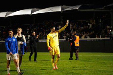 Diogo Costa, Liga Portekiz maçında FC Alverca ve FC Porto (Maciej Rogowski / Ball Raw Images) takımları arasında kutlama yaparken görülüyor.)