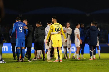 Borja Sainz ve Diogo Costa, Liga Portekiz maçı sırasında FC Alverca ve FC Porto takımları arasında görüldü (Maciej Rogowski / Ball Raw Images)