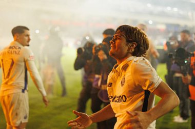 Rodrigo Mora, Liga Portekiz maçında FC Alverca ve FC Porto (Maciej Rogowski / Ball Raw Images) takımları arasında gol üstüne gol atarken görüldü.)