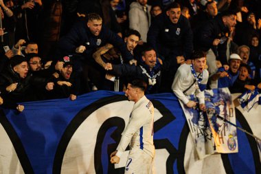 Bora Sainz, Liga Portekiz maçında FC Alverca ve FC Porto (Maciej Rogowski / Ball Raw Images) takımları arasında gol üstüne gol atarken görüldü.)