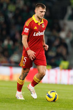 Andreas Ndoj, Liga Portekiz maçı sırasında Estadio Jose Alvalade 'deki Sporting CP ve Rio Ave FC takımları arasında görüldü (Maciej Rogowski / Ball Raw Images)