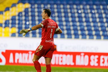 Joel Robles, Liga Portekiz maçı sırasında Estoril Praia ve FC Alverca takımları arasında Estadio Antonio Coimbra da Mota 'da görüldü (Maciej Rogowski / Ball Raw Images)