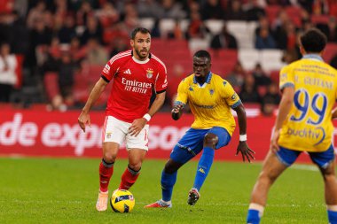 SL Benfica ve GD Estoril Praia (Maciej Rogowski / Ball Raw Images) arasında oynanan Liga Portekiz maçında Vangelis Pavlidis ve Kevin Boma görüldü.)