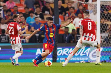 Pedri, FC Barcelona ile Athletic Club (Maciej Rogowski / Ball Raw Images) arasında oynanan İspanya Süper Kupası Yarı final maçında görüldü.)