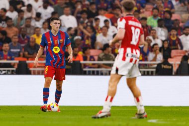 Pau Cubarsi, FC Barcelona ile Athletic Club (Maciej Rogowski / Ball Raw Images) arasında oynanan İspanya Süper Kupası yarı final maçında görüldü.)