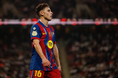 Fermin Lopez, FC Barcelona ile Athletic Club (Maciej Rogowski / Ball Raw Images) arasında oynanan İspanya Süper Kupası Yarı final maçında görüldü.)