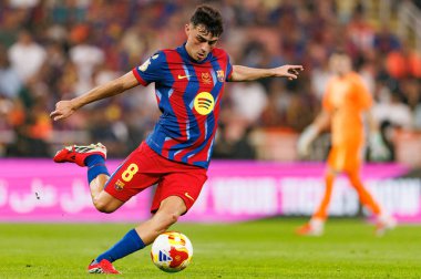 Pedri, FC Barcelona ile Athletic Club (Maciej Rogowski / Ball Raw Images) arasında oynanan İspanya Süper Kupası Yarı final maçında görüldü.)