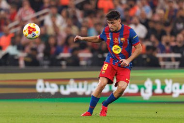 Pedri, FC Barcelona ile Athletic Club (Maciej Rogowski / Ball Raw Images) arasında oynanan İspanya Süper Kupası Yarı final maçında görüldü.)