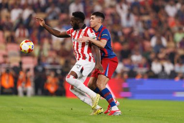 Inaki Williams ve Pau Cubarsi İspanya Süper Kupası yarı final maçında FC Barcelona ve Athletic Club (Maciej Rogowski / Ball Raw Images)