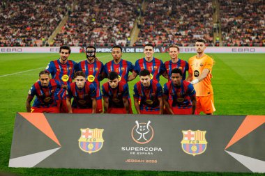 FC Barcelona 'nın takım fotoğrafı FC Barcelona ile Athletic Club (Maciej Rogowski / Ball Raw Images) arasında oynanan yarı final maçında çekildi.)