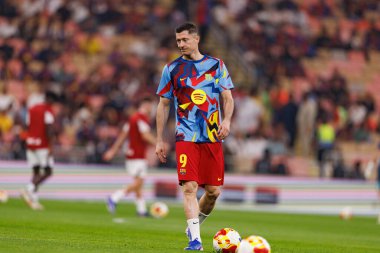 Robert Lewandowski, FC Barcelona ile Athletic Club (Maciej Rogowski / Ball Raw Images) arasında oynanan İspanya Süper Kupası yarı final maçında görüldü.)