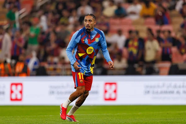 Raphinha, FC Barcelona ile Athletic Club (Maciej Rogowski / Ball Raw Images) arasında oynanan İspanya Süper Kupası Yarı final maçında görüldü.)