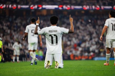 Madrid Kulübüyle Real Madrid (Maciej Rogowski / Ball Raw Images) arasında oynanan İspanya Süper Kupası yarı final maçında gol attıktan sonra kutlanan Rodrygo,)