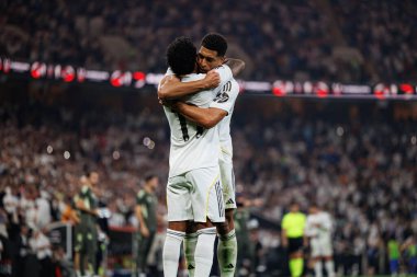 Rodrygo Goes ve Jude Bellingham, Atletico de Madrid ve Real Madrid (Maciej Rogowski / Ball Raw Images) arasında oynanan İspanya Süper Kupası yarı final maçında gol attıktan sonra kutlama yaparken görüldü.)