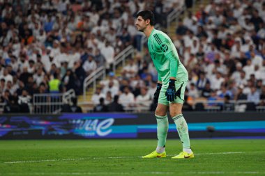 Thibaut Courtois, Club Atletico de Madrid ile Real Madrid (Maciej Rogowski / Ball Raw Images) arasında oynanan yarı final maçında görüldü.)