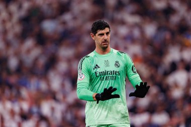 Thibaut Courtois, Club Atletico de Madrid ile Real Madrid (Maciej Rogowski / Ball Raw Images) arasında oynanan yarı final maçında görüldü.)