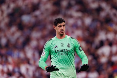 Thibaut Courtois, Club Atletico de Madrid ile Real Madrid (Maciej Rogowski / Ball Raw Images) arasında oynanan yarı final maçında görüldü.)