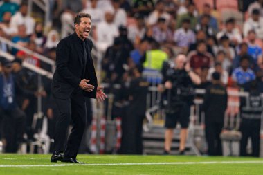 Diego Simeone, Atletico de Madrid ve Real Madrid (Maciej Rogowski / Ball Raw Images) arasında oynanan İspanya Süper Kupası yarı final maçında görüldü.)