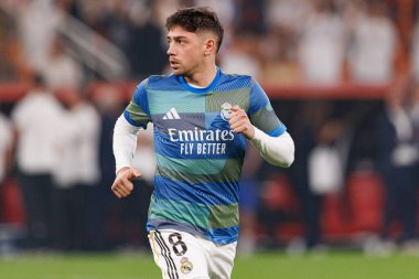 Federico Valverde, Atletico de Madrid ve Real Madrid (Maciej Rogowski / Ball Raw Images) arasında oynanan İspanya Süper Kupası yarı final maçında görüldü.)