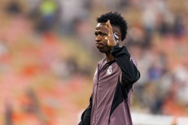 Vini Jr. Vinicius, Atletico de Madrid ve Real Madrid (Maciej Rogowski / Ball Raw Images) arasında oynanan İspanya Süper Kupası yarı final maçında görüldü.)