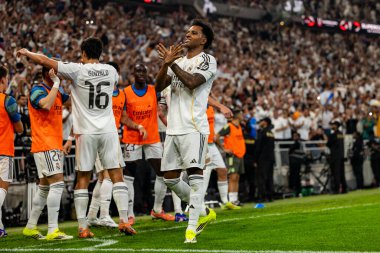 Atletico de Madrid ve Real Madrid (Maciej Rogowski / Ball Raw Images) arasında oynanan İspanyol Supercup yarı final maçında Rodrygo kutlaması)