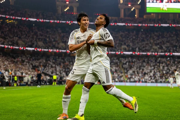 Atletico de Madrid ve Real Madrid (Maciej Rogowski / Ball Raw Images) arasında oynanan İspanyol Supercup yarı final maçında Rodrygo kutlaması)