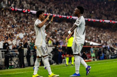 Atletico de Madrid ve Real Madrid (Maciej Rogowski / Ball Raw Images) arasında oynanan İspanyol Supercup yarı final maçında Rodrygo kutlaması)