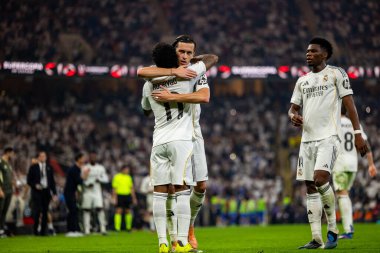 Atletico de Madrid ve Real Madrid (Maciej Rogowski / Ball Raw Images) arasında oynanan İspanyol Supercup yarı final maçında Rodrygo kutlaması)