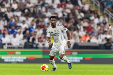Aurelian Tchouameni, Atletico de Madrid ve Real Madrid (Maciej Rogowski / Ball Raw Images) arasında oynanan yarı final maçında görüldü.)