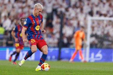 Dani Olmo, FC Barcelona ve Real Madrid takımları arasında oynanan İspanya Süper Kupası Finali sırasında görüldü (Maciej Rogowski / Ball Raw Images)