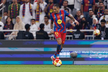 FC Barcelona ve Real Madrid (Maciej Rogowski / Ball Raw Images) takımları arasında oynanan İspanya Süper Kupa Finali sırasında Raphinha görüldü.)