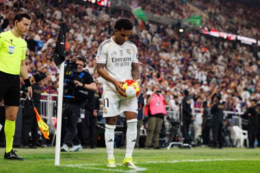 Rodrygo, FC Barcelona ve Real Madrid (Maciej Rogowski / Ball Raw Images) takımları arasında oynanan İspanya Süper Kupa Finali sırasında görüldü.)