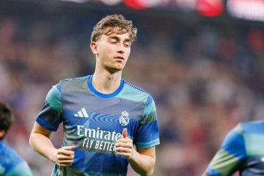 Dean Huijsen, FC Barcelona ve Real Madrid (Maciej Rogowski / Ball Raw Images) takımları arasında oynanan İspanya Süper Kupa Finali sırasında görüldü.)