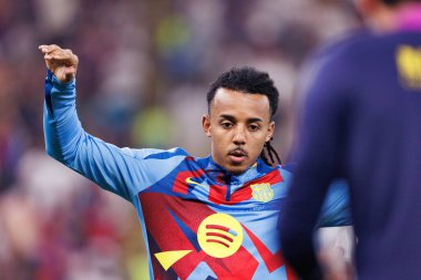 Jules Kounde İspanya Süper Kupası Finali sırasında FC Barcelona ve Real Madrid takımları arasında görüldü (Maciej Rogowski / Ball Raw Images)