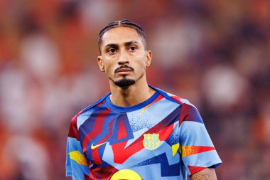 FC Barcelona ve Real Madrid (Maciej Rogowski / Ball Raw Images) takımları arasında oynanan İspanya Süper Kupa Finali sırasında Raphinha görüldü.)