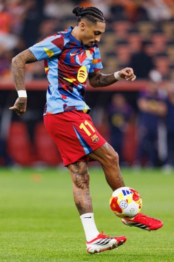 FC Barcelona ve Real Madrid (Maciej Rogowski / Ball Raw Images) takımları arasında oynanan İspanya Süper Kupa Finali sırasında Raphinha görüldü.)