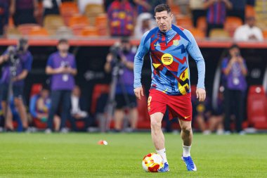 Robert Lewandowski, FC Barcelona ve Real Madrid (Maciej Rogowski / Ball Raw Images) takımları arasında oynanan İspanya Süper Kupa Finali sırasında görüldü.)